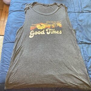 “Sunshine & Good Times” muscle tee.